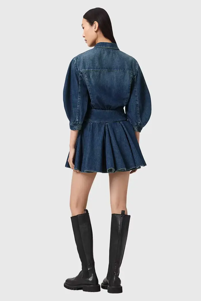 AllSaints vestito svasato in jeans ARLO Blu