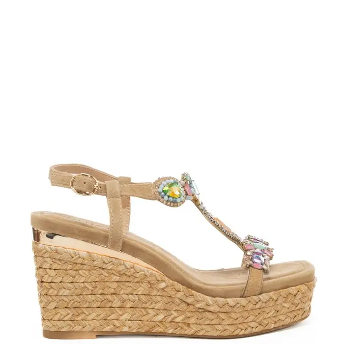 Alma En Pena scarpe alte da donna con pietre multicolor sabbia