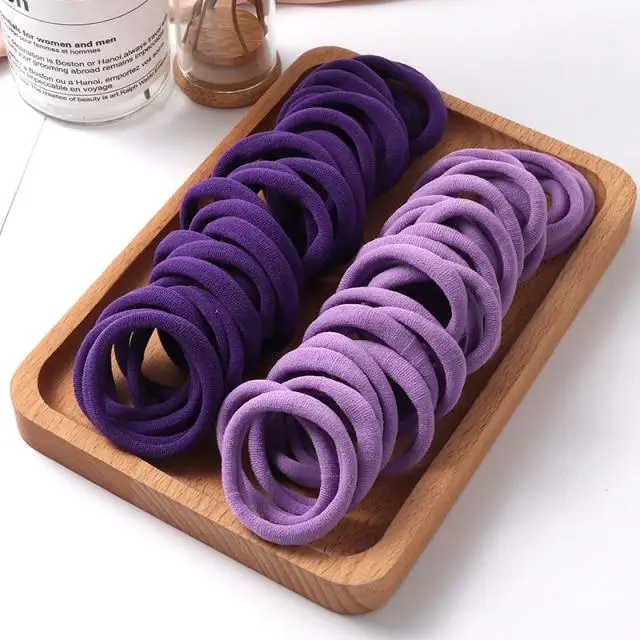 Aloisia 50 pz Ragazze di Colore Solido Grande Elastico Titolare Coda di Cavallo Gomma Copricapi Fasce Elastiche Dei Capelli Della Ragazza