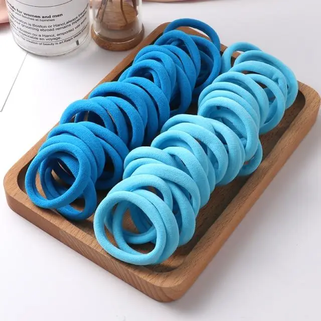 Aloisia 50 pz Ragazze di Colore Solido Grande Elastico Titolare Coda di Cavallo Gomma Copricapi Fasce Elastiche Dei Capelli Della Ragazza