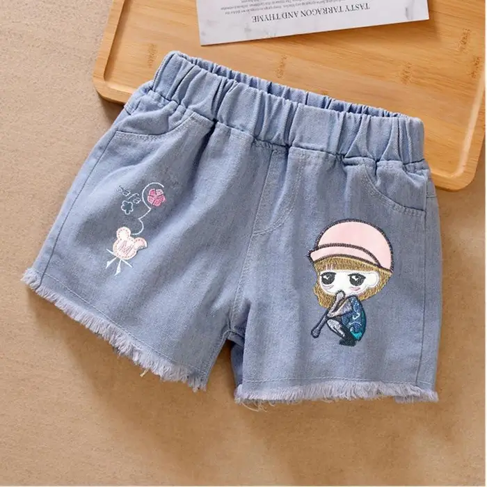 Aloisia Pantaloncini corti in denim per bambini estivi per ragazze Moda Ragazza Breve Principessa Jeans Pantaloni per bambini Pantaloncini