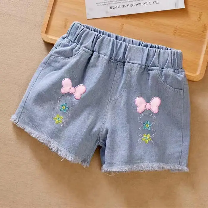 Aloisia Pantaloncini corti in denim per bambini estivi per ragazze Moda Ragazza Breve Principessa Jeans Pantaloni per bambini Pantaloncini