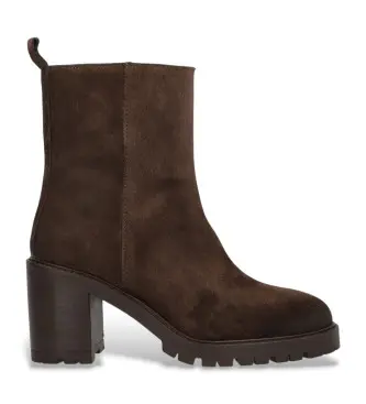 per donna 522211 Stivaletti in pelle scamosciata marrone Valley (38), 8 a 10cm, Camoscio, Cerniera, Casual