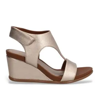 per donna 561441 Zeppe Yara Juliette in pelle argentata (41), Argento, 3 a 5cm, Velcro, Casual Rosa