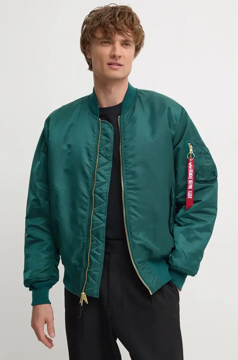 alpha industries giacca bomber uomo colore verde Turchese