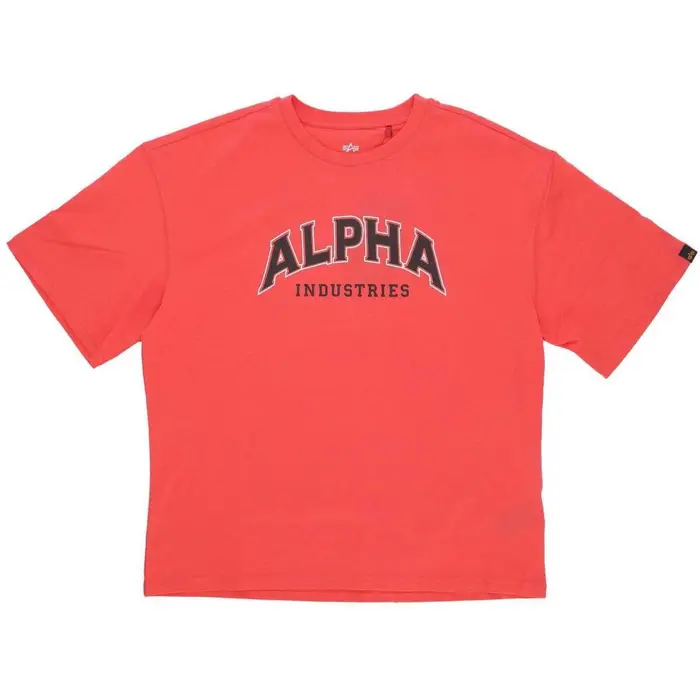 alpha industries T-shirt Maglietta Uomo College Tee Radiant Red Multicolore