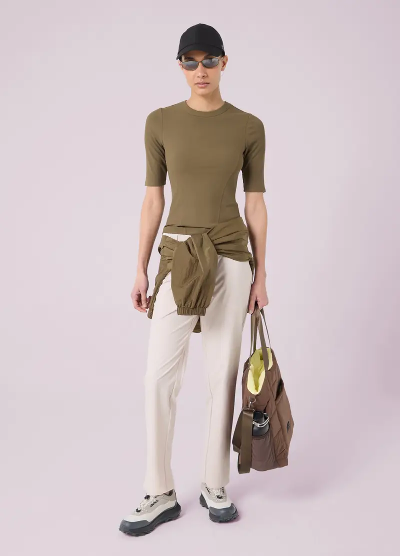 Altavia Studio Pantaloni Straight In Tessuto Tecnico, Donna, Bianco