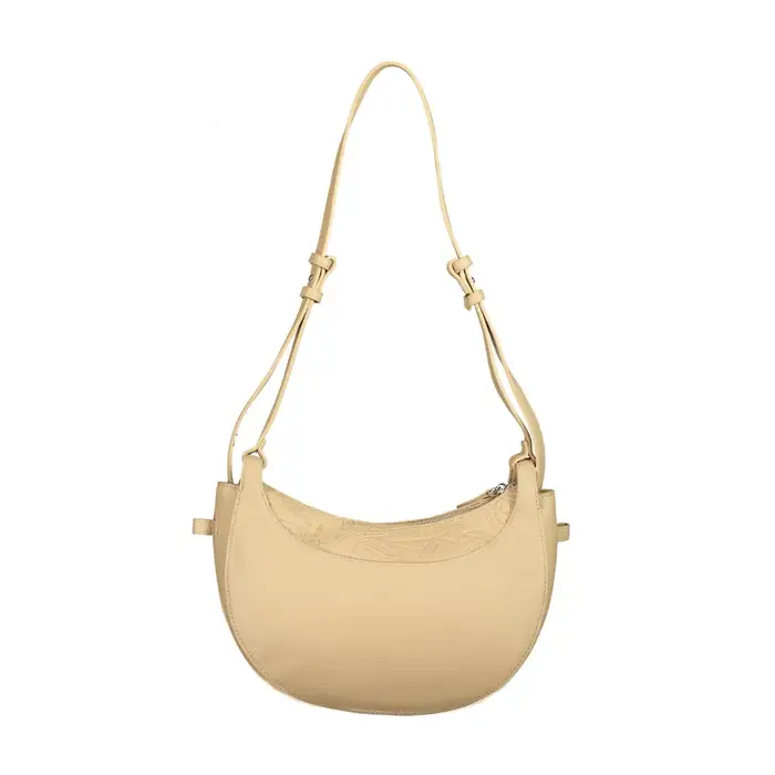 Borsa a Tracolla Donna Beige Zip Logo
