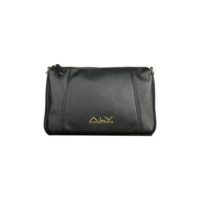Borsa a Tracolla Donna Nera Zip Logo Nero