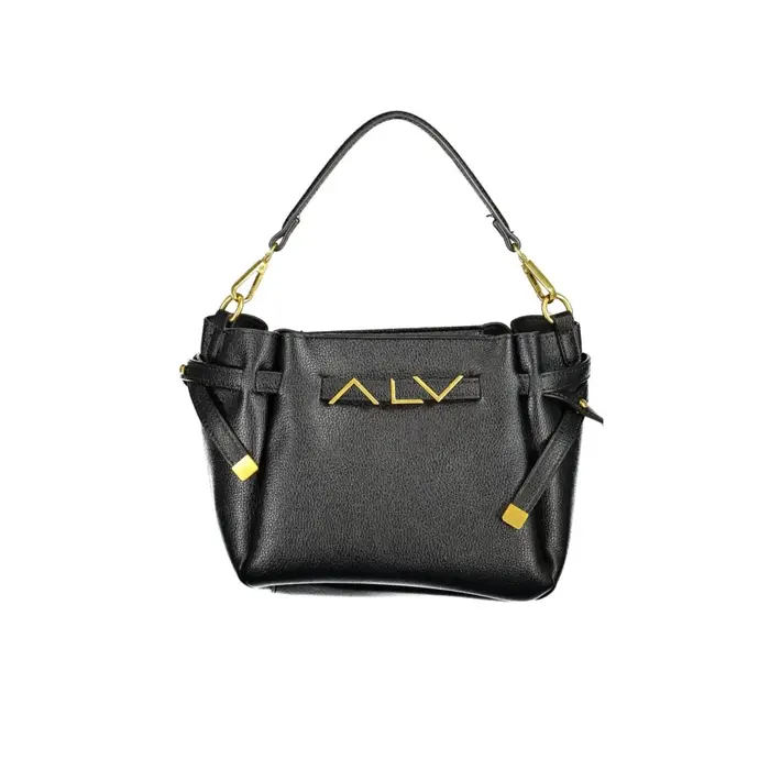 Borsa a Tracolla Donna Nera Zip Logo Nero