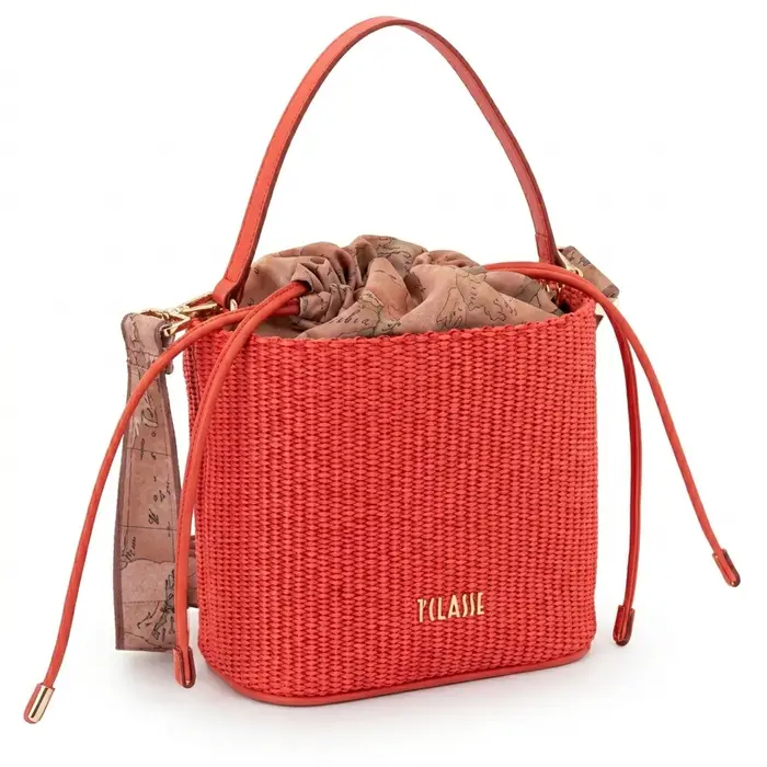 Alviero Martini 1A Classe Secchiello a mano e tracolla Sunny Rafia LF48 9881 332 Rosso