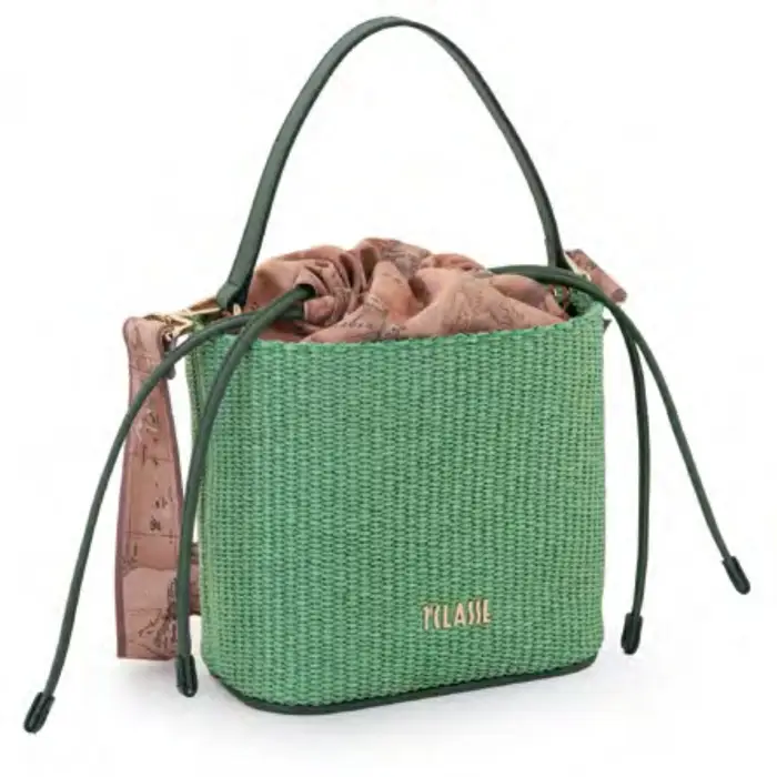 Alviero Martini 1A Classe Secchiello a mano e tracolla Sunny Rafia LF48 9881 634 Pale Green