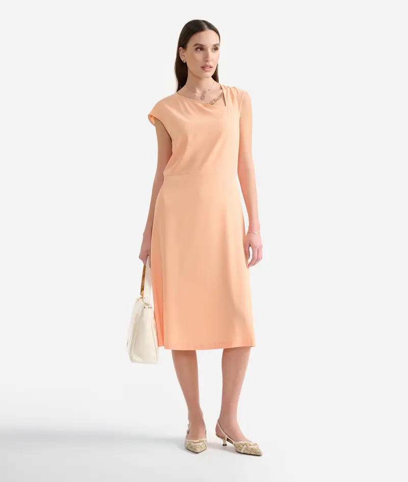 Alviero Martini Abito in cady con gioiello 1ᴬ Classe Mandarino