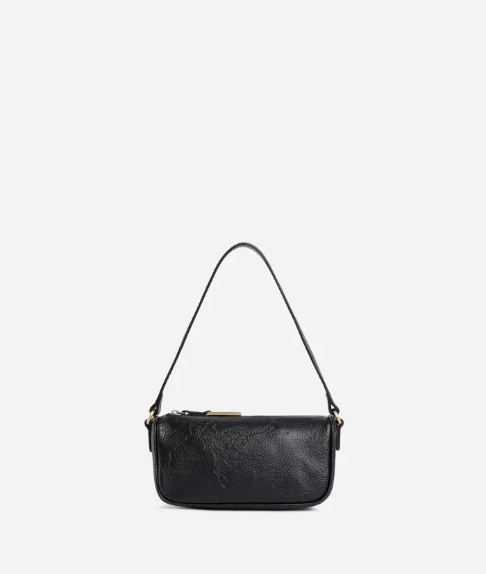 Alviero Martini Antique Geo Leather sottospalla mini Nera