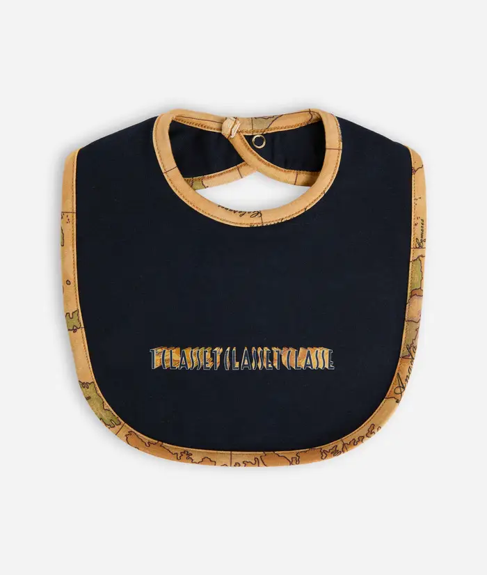 Bavaglino in cotone con profili Geo Classic Blu