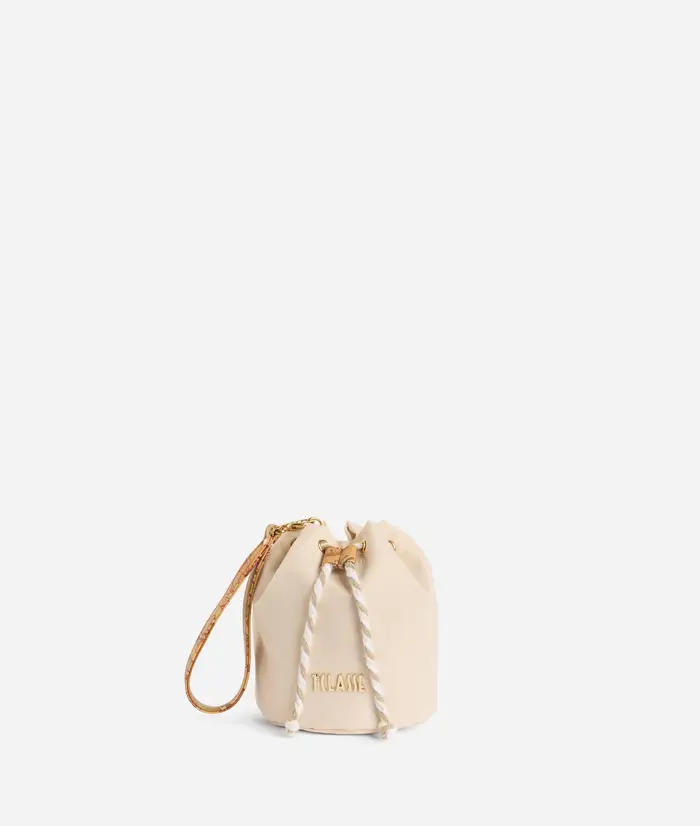 Alviero Martini Beauty case a secchiello in nylon Sabbia