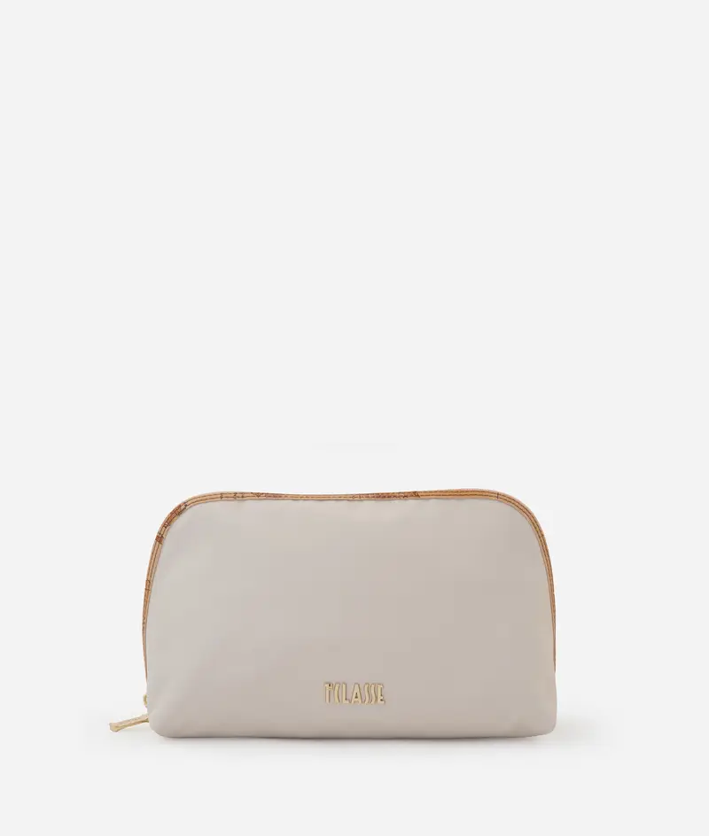 Alviero Martini Beauty case a trapezio grande in nylon Sabbia