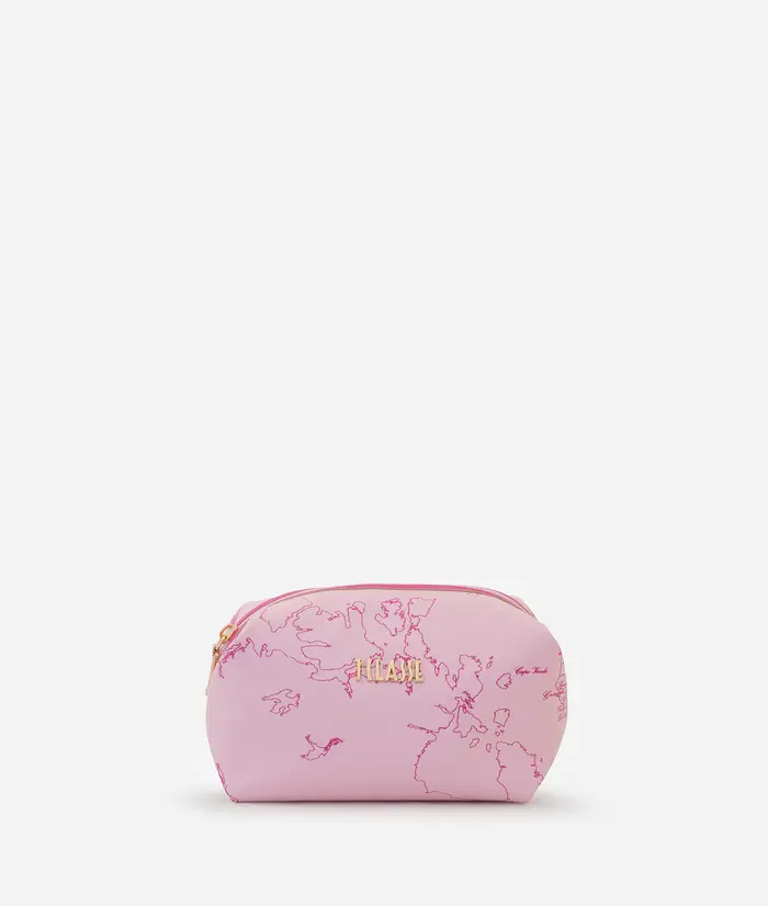 Alviero Martini Beauty squadrato medio in tessuto gommato Geo Filetto Rosa Bubble