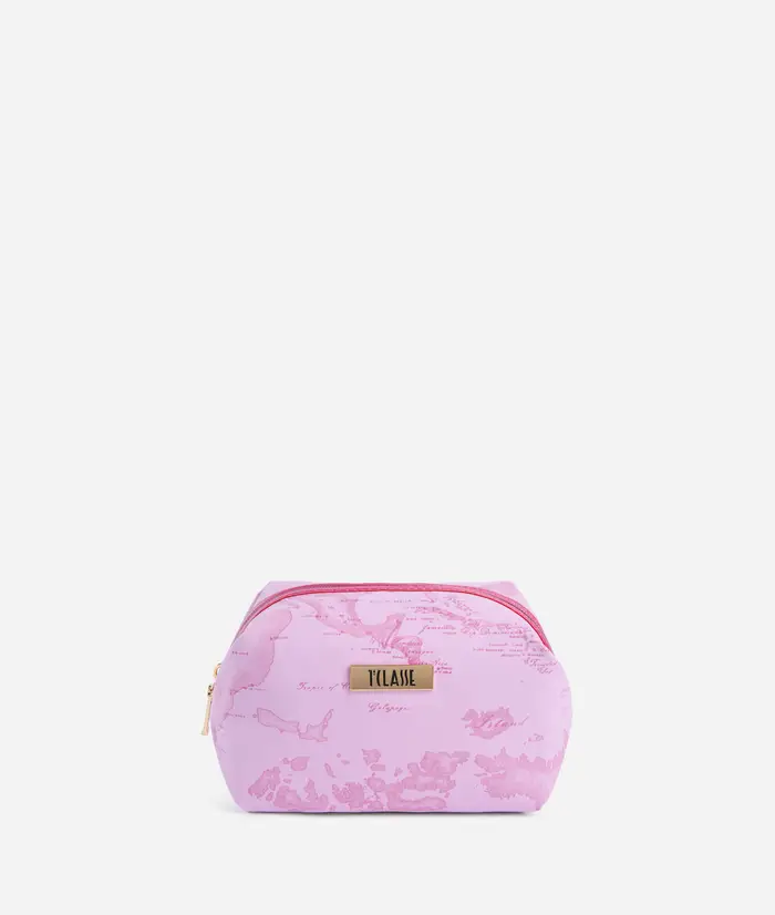 Beauty squadrato medio in tessuto gommato Geo Rosa Pervinca