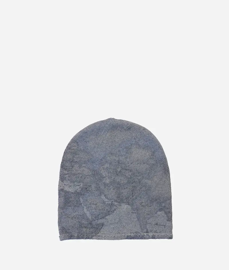 Alviero Martini Berretto Geo in misto cashmere Blu Acciaio