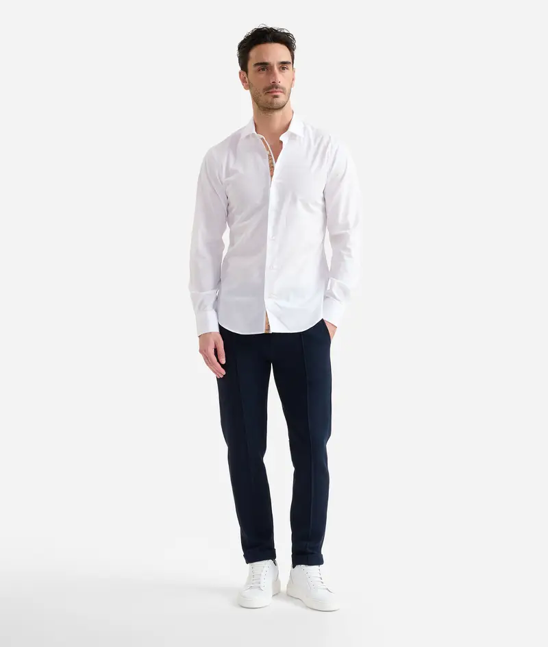 Alviero Martini Camicia slim in cotone Bianca