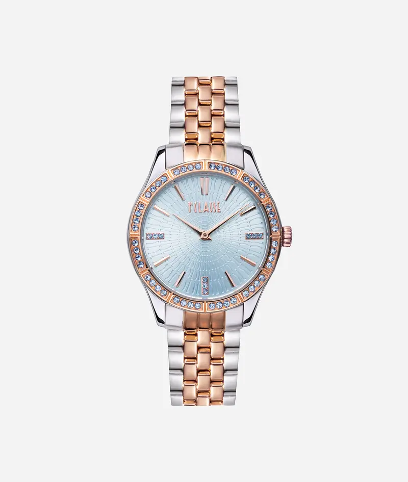 Alviero Martini Cannes orologio in acciaio bicolor Azzurro