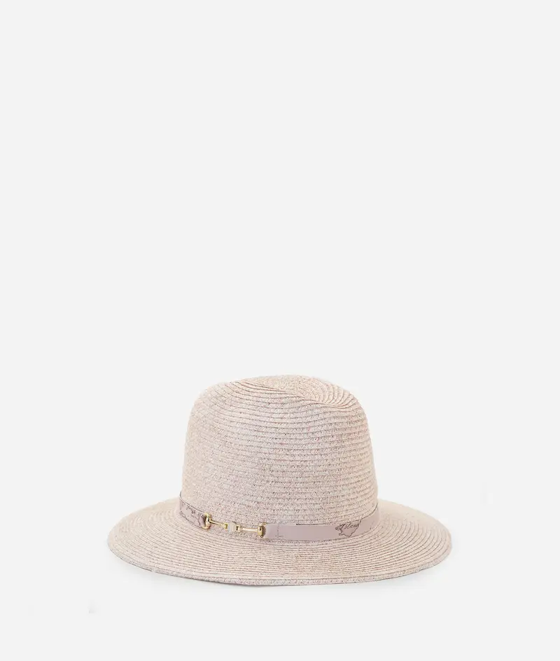 Alviero Martini Cappello intrecciato con morsetto 1C Rosa Cipria