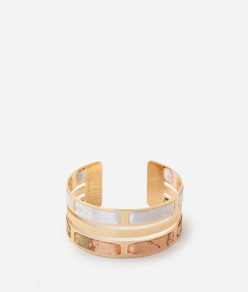 Alviero Martini Doppio bangle con nastri Geo Mix Oro Chiaro