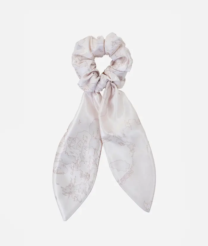 Alviero Martini Elastico per capelli con code in raso Geo White