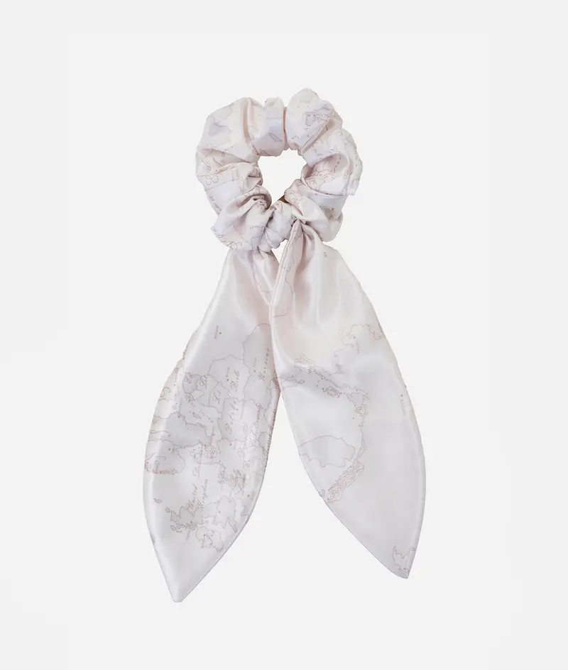 Alviero Martini Elastico per capelli con code in raso Geo White