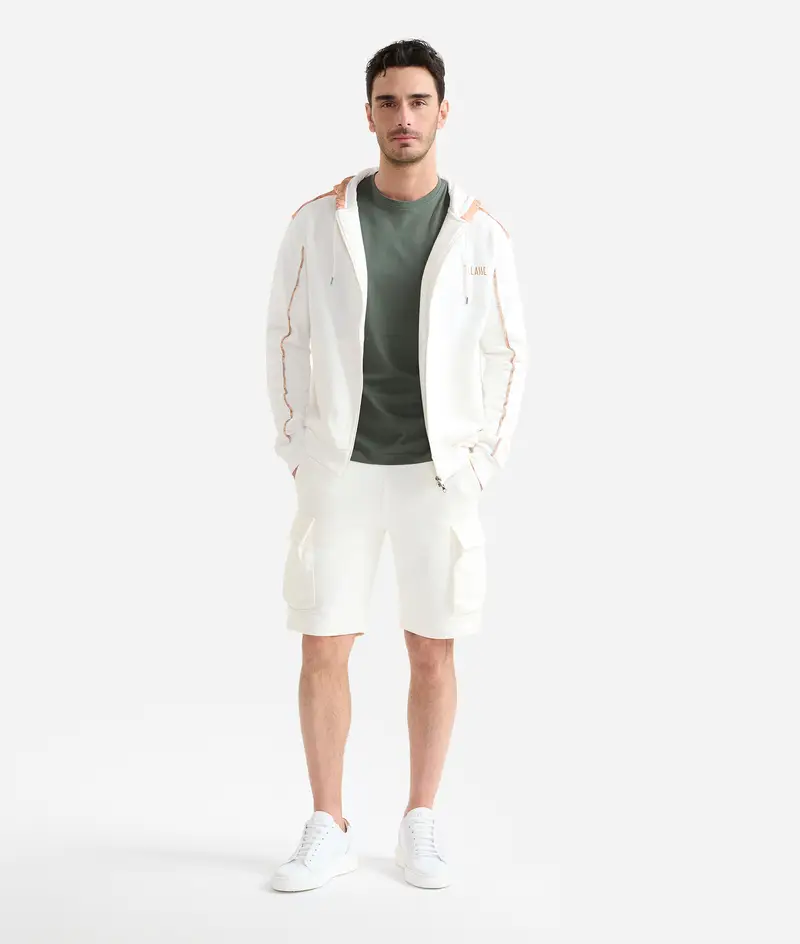 Alviero Martini Felpa con cappuccio in cotone Bianco Pastello