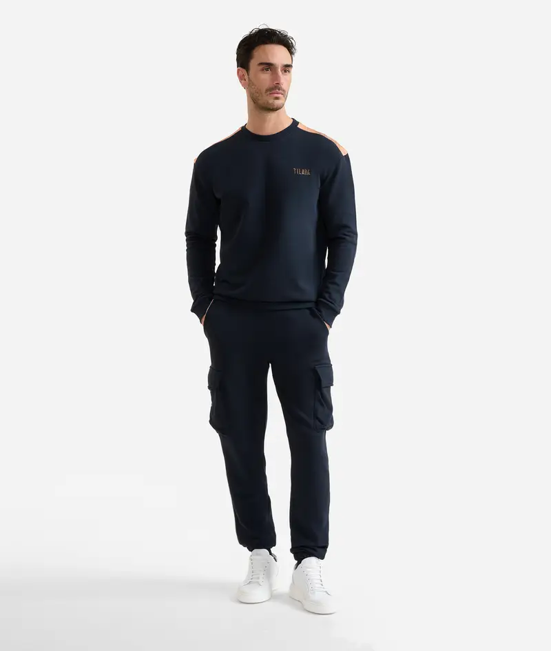 Alviero Martini Felpa girocollo in cotone Blu Navy