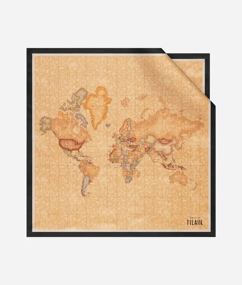 Alviero Martini Foulard Geo Classic in seta 70x70 Nero