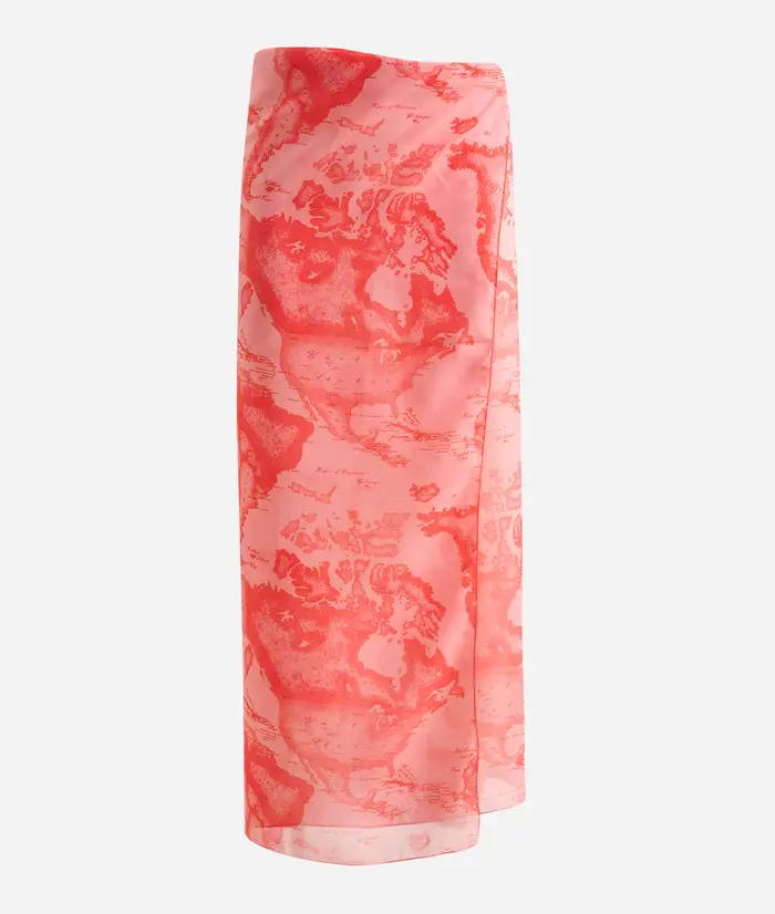 Geo Color pareo in voile Rosso Corallo