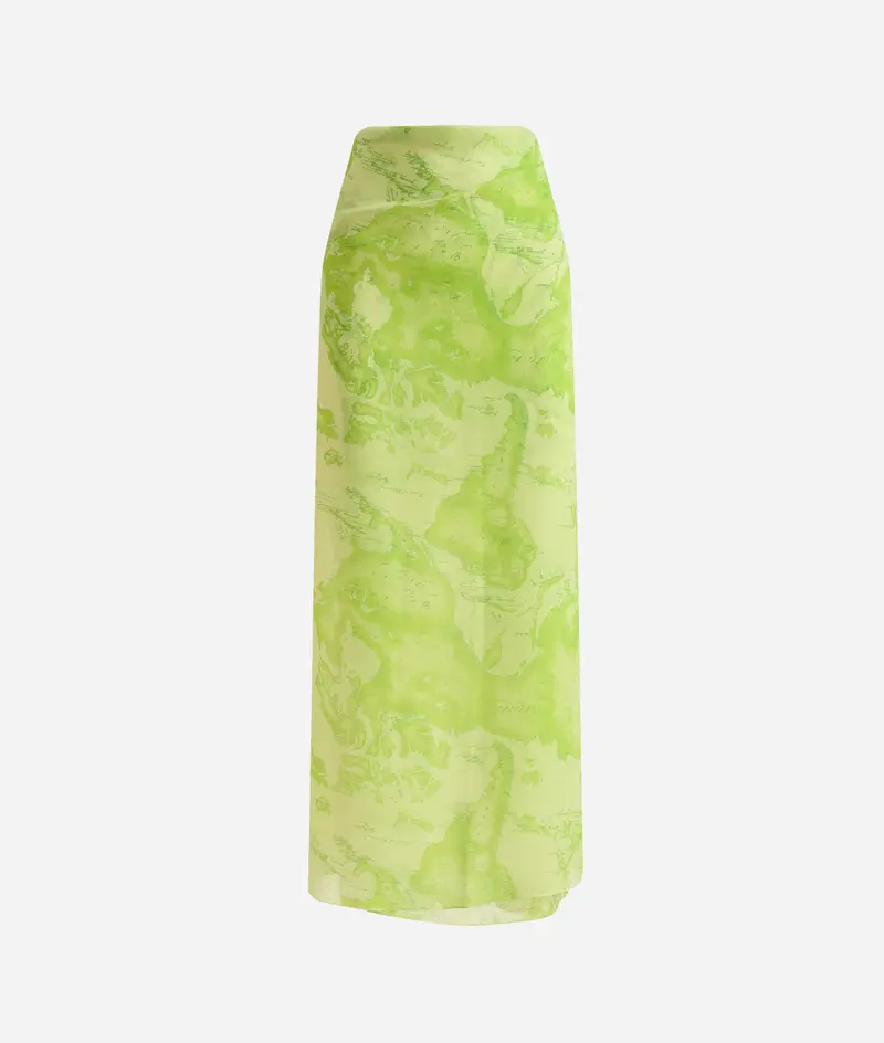 Alviero Martini Geo Color pareo in voile Verde Lime