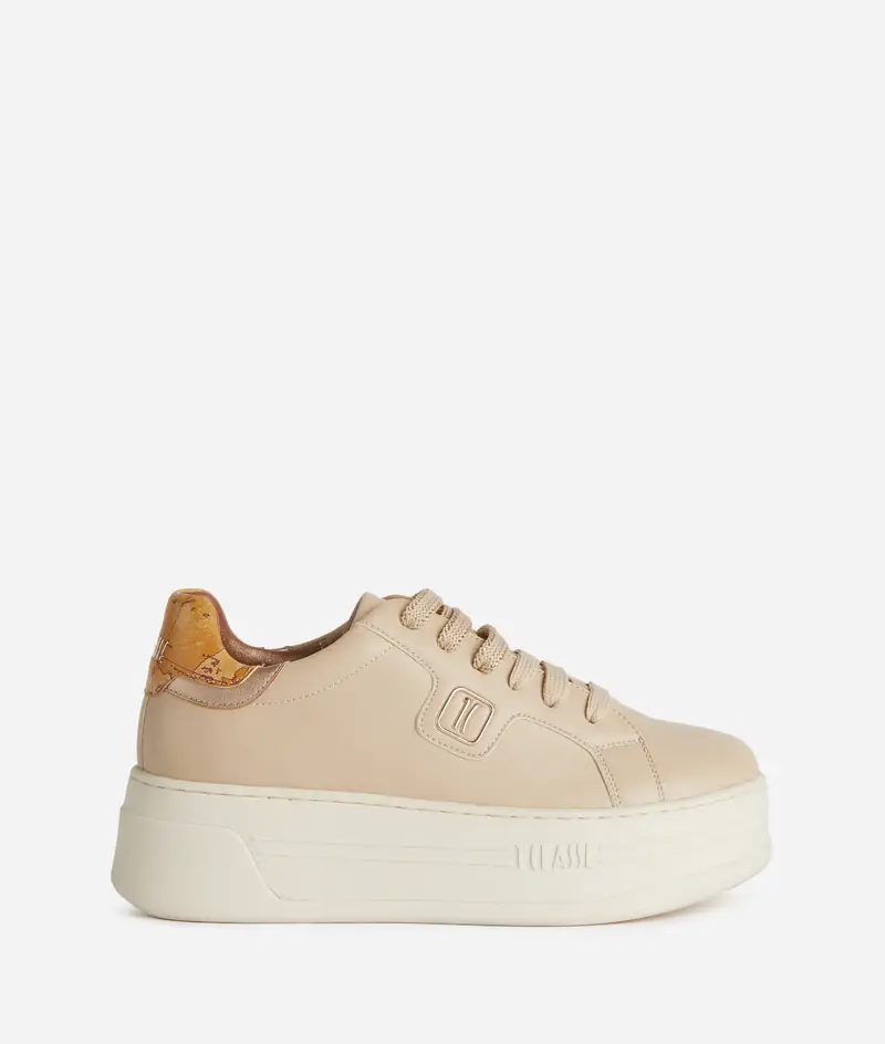 Alviero Martini Geo Elevate sneaker in eco nappa con logo 1C Beige