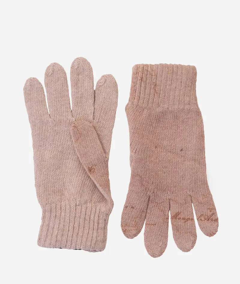 Alviero Martini Guanti Geo in filato misto cashmere Cipria