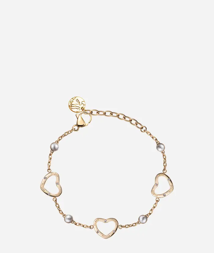 Heartbeads bracciale con cuori e perle Oro