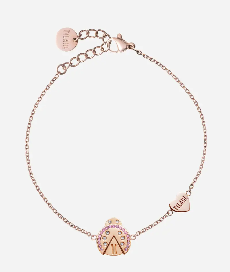 Alviero Martini Ladybug Lane bracciale con coccinella Oro Rosa
