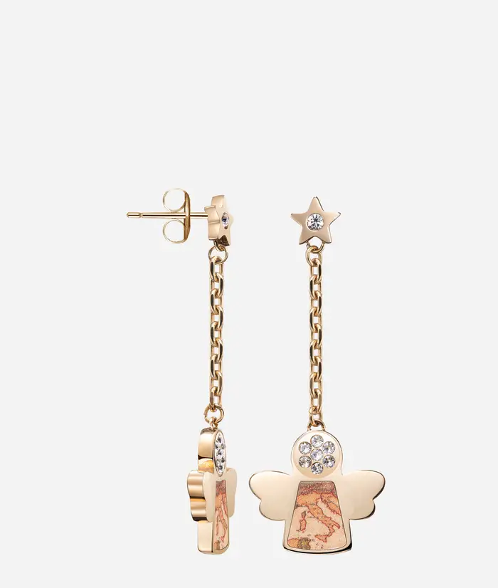 Los Angeles orecchini pendenti con dettagli Geo Classic Oro