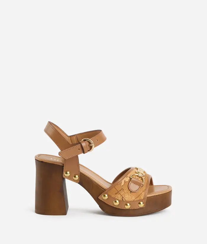 Sandali effetto legno con morsetto Geo Classic