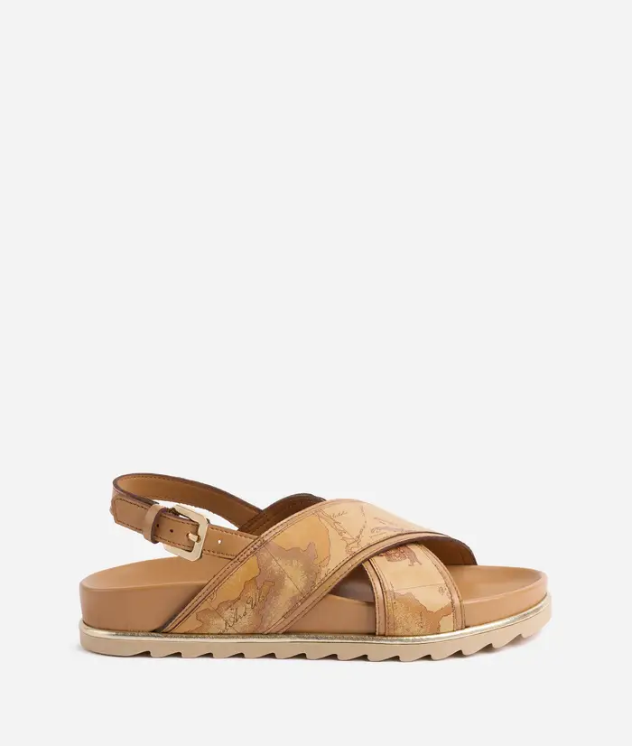 Sandali incrociati in eco nappa Geo Classic