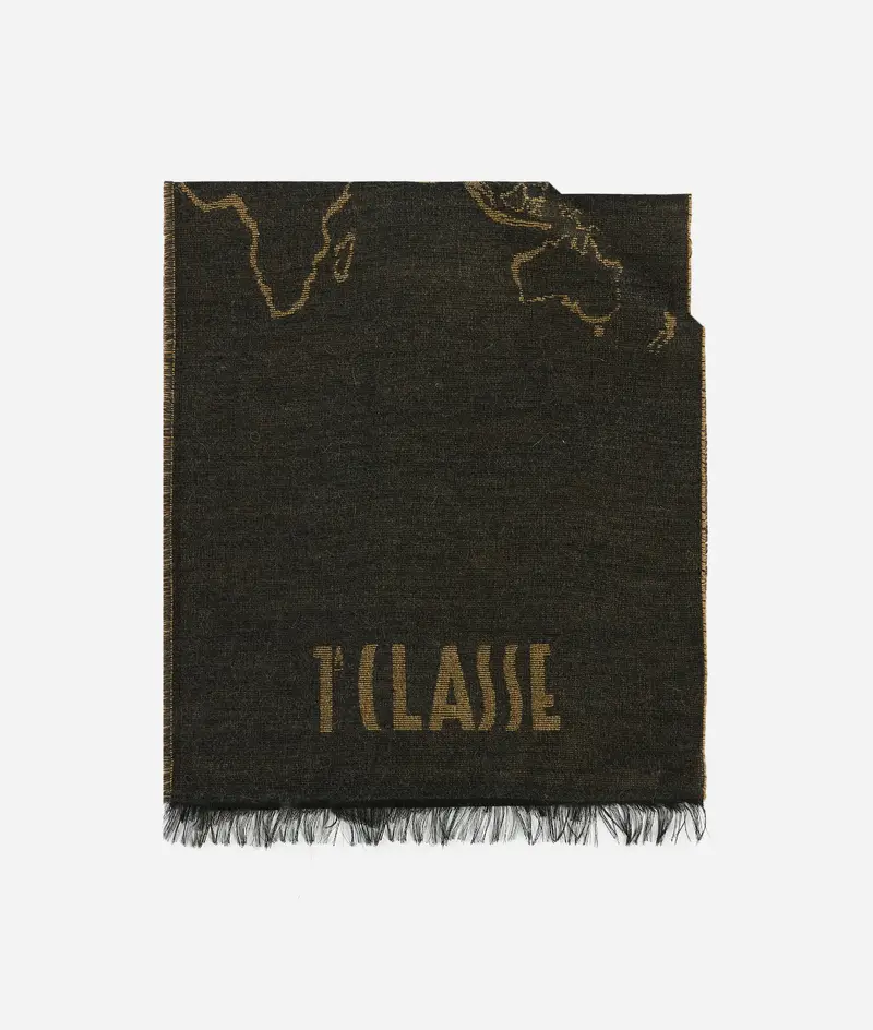 Alviero Martini Sciarpa Geo Filetto in misto modal e lana 40x180 Grigio Cenere