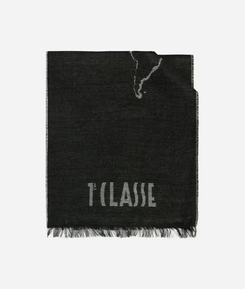 Alviero Martini Sciarpa Geo Filetto in misto modal e lana 40x180 Grigio Fumo