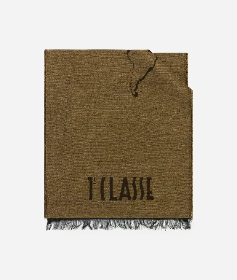 Alviero Martini Sciarpa Geo Filetto in misto modal e lana 40x180 Miele