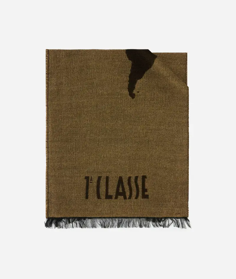 Alviero Martini Sciarpa Geo Pieno in misto modal e lana 40x180 Cammello