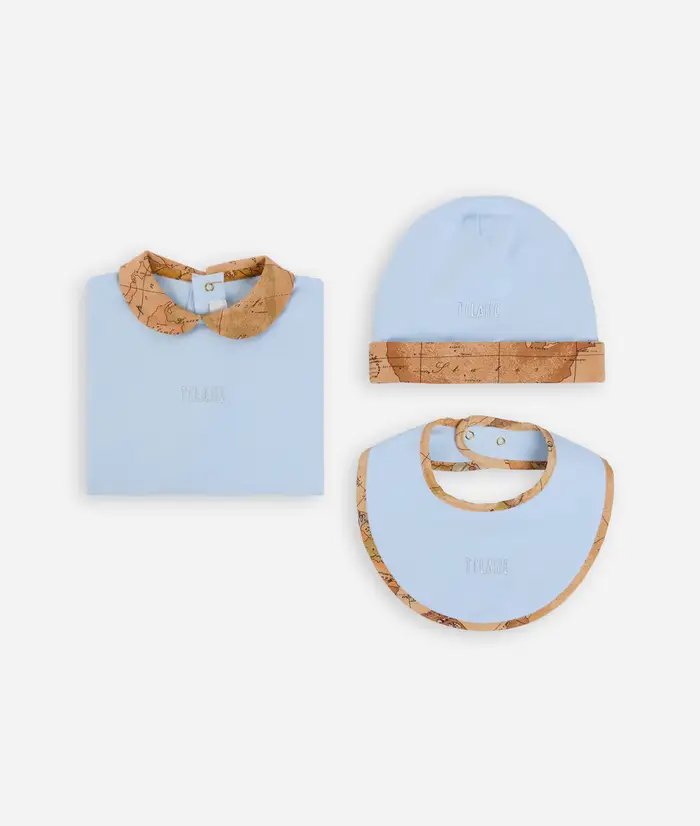 Set con tutina, cappellino e bavaglino Azzurro