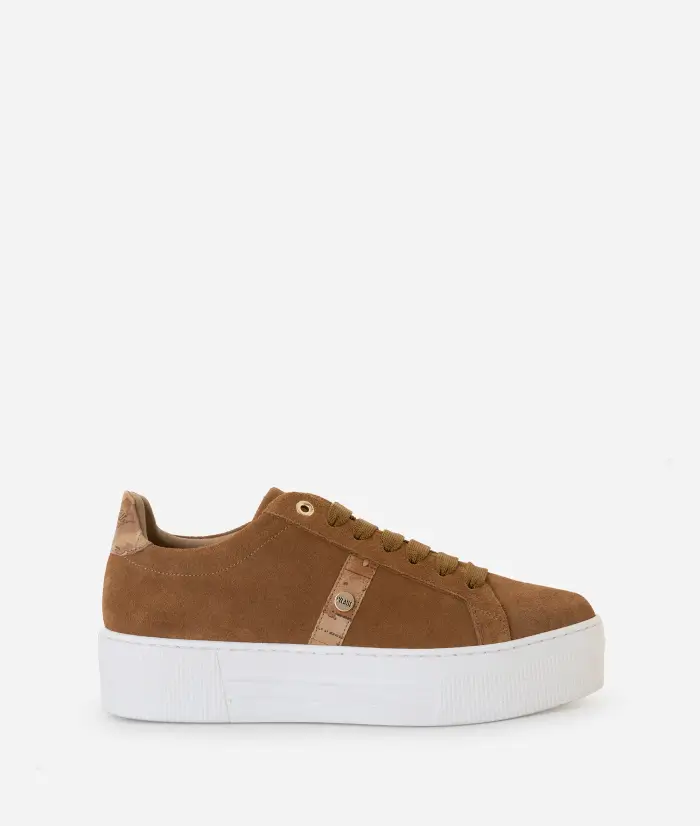 Alviero Martini Sneakers in pelle scamosciata con borchia 1ᴬ Classe Terra di Siena