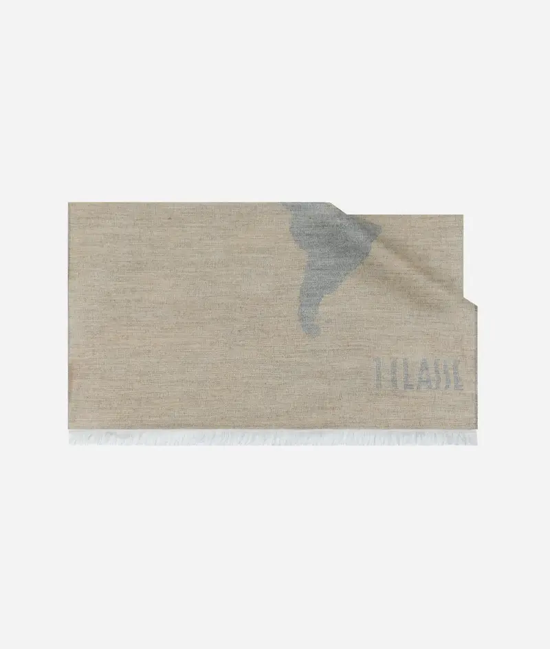 Alviero Martini Stola Geo Pieno in misto modal e lana 80x180 Greige