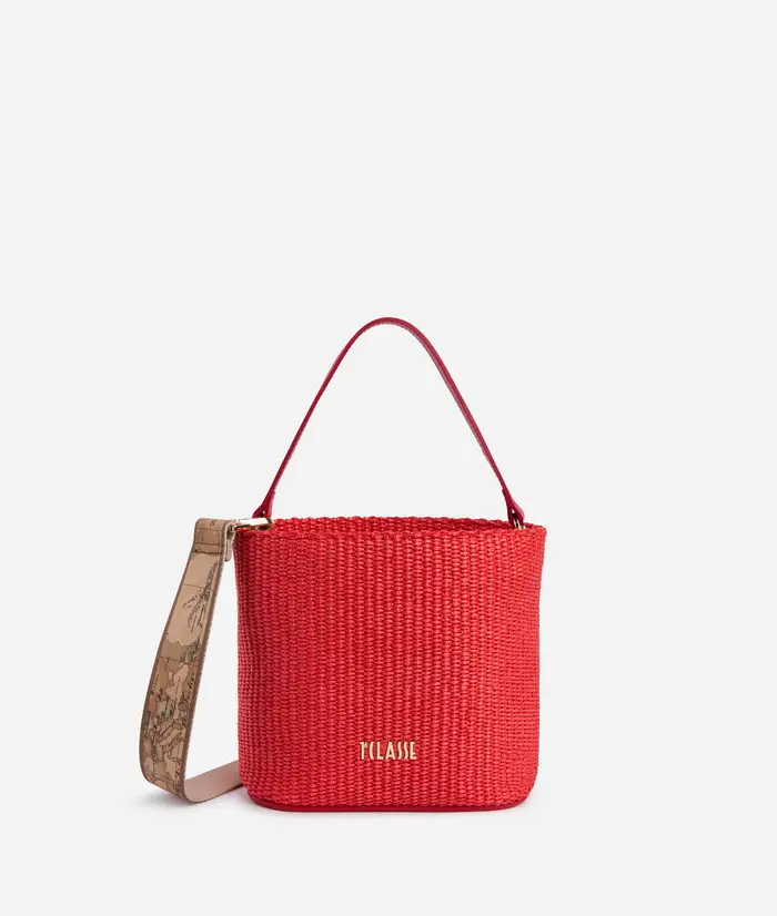 Sunny Rafia borsa secchiello Rosso Papavero